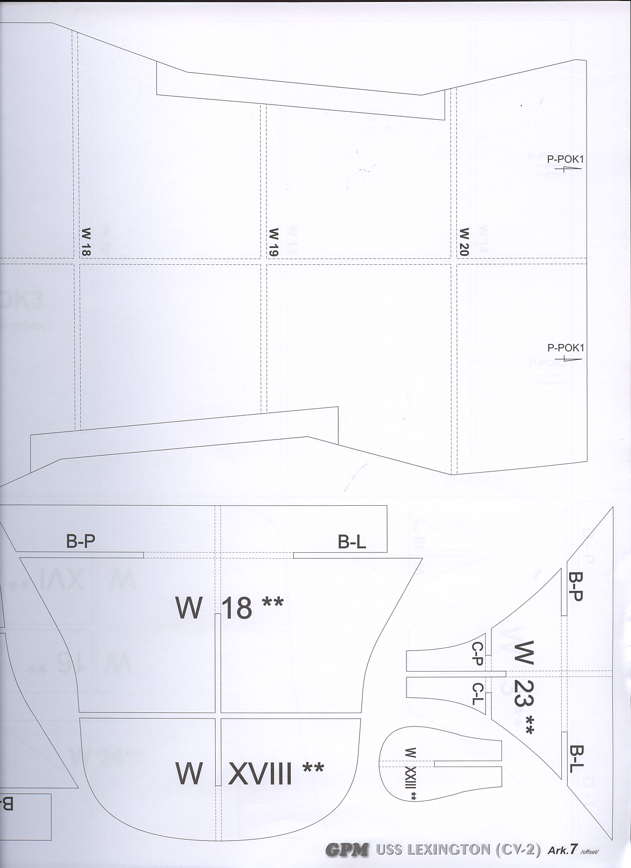 美国航母Essex艾塞克斯船模平面图纸